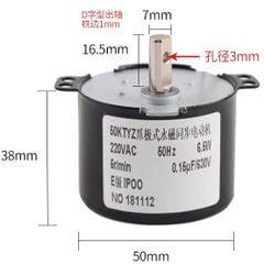 Động cơ giảm tốc 50KTYZ 6.5W-  50KTYZ  (mới) 20 rpm chế máy quay gà