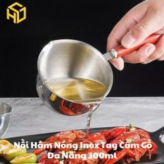 Chiếc Nồi Nhỏ 300ml Inox Tay Cầm Gỗ 