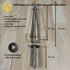 Xiên nướng thịt chả, xiên nướng chim cút, gà vịt, cá lóc dùng lò quay tự động, đầy đủ mã cán inox