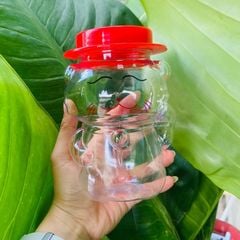 Bành 60 Hủ Nhựa PET Hình Mèo Thần Tài 500ml - Hũ Đựng Trà Sữa, Đồ Khô, Bánh Kẹo - Chai Nhựa Hình Thú