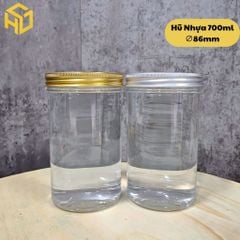Combo 12 hũ hũ nhựa PET 700ml ,Cổ 86mm kèm nắp nhôm, nắp nhựa. Hũ trong, cứng cáp đựng thực phẩm