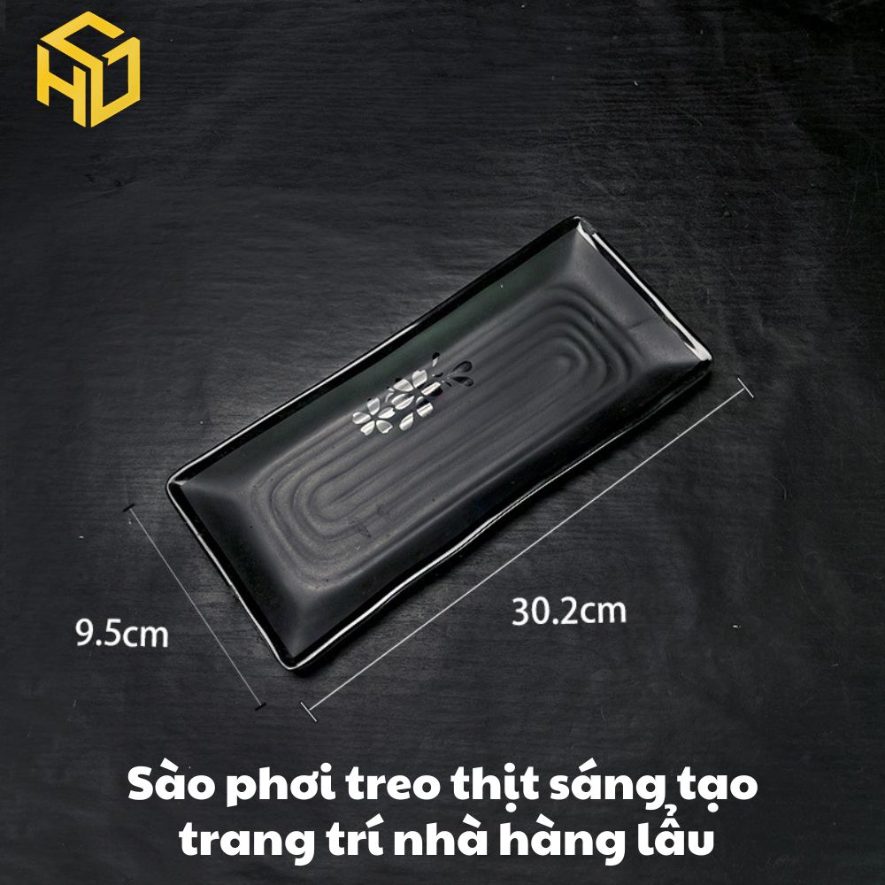 Khung treo, Sào treo móc thịt trang trí  bàn tiệc cho nhà hàng lẩu sáng tạo, tặng kèm 10 móc