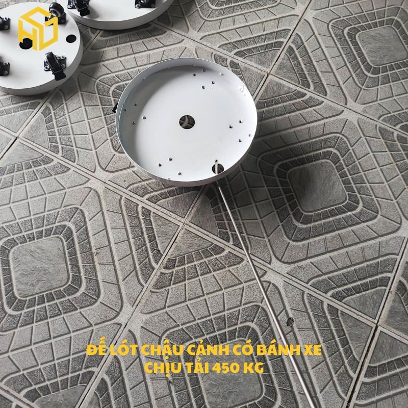 [CHÍNH HÃNG] Đế Đẩy Chậu Cây Có 4 Bánh Xe Cắt CNC Nguyên Tấm Sơn Tĩnh Điện Chống Gỉ Chịu Tải 450kg