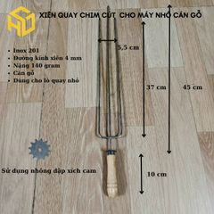 Xiên nướng chim cút, cánh gà cho máy nướng thịt tự động mini, nhông dập xích cam xe máy cán gỗ, inox