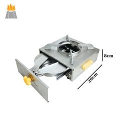 Bếp cồn inox cao cấp cho nhà hàng vuông 20cm có ngăn kéo thay cồn tiện lợi, núm nhựa vặn chống nóng