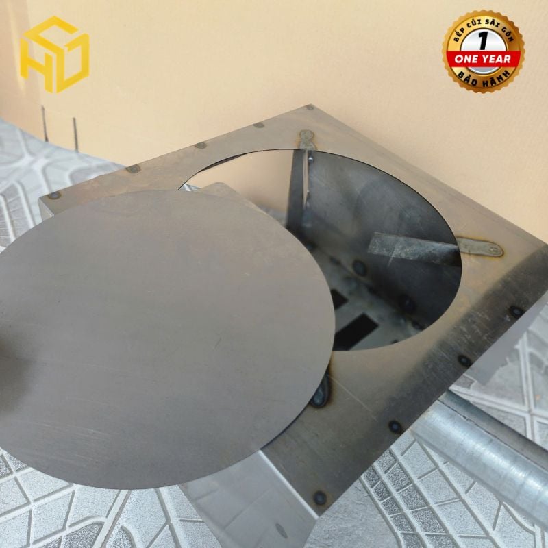 Bếp củi Sài Gòn cắm trại 3 chức năng nấu - nướng  -lẩu – loại vuông 30cm , đường chéo bếp 42.5cm