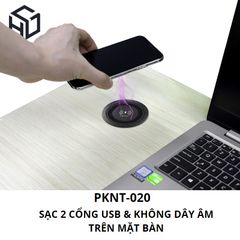 (PKNT-020) Sạc Không Dây Kèm 2 Cồng Sạc USB có nút nhấn nhả