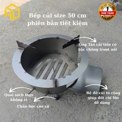 Bếp củi Hương Giang loại tròn đường kính 50cm có bệ đỡ củi – phù hợp nấu bánh, lẩu lớn