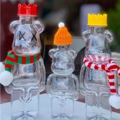 Chai nhựa đựng trà sữa hình gấu bearbrick 250ml, 400ml, 550ml đựng trà sữa , nước ép - Giá Xưởng