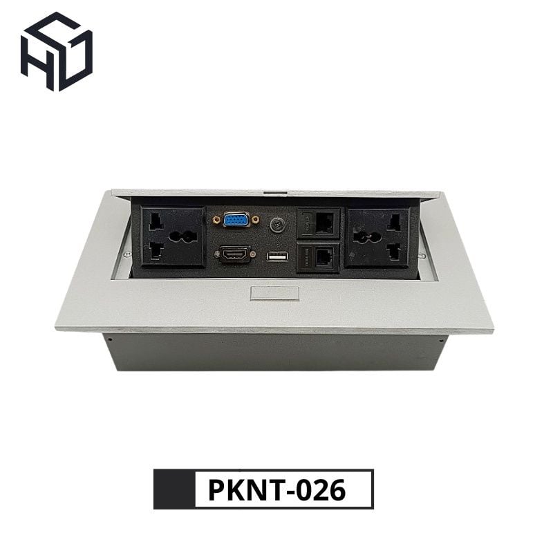 Hộp Ổ Cắm Điện Đa Năng 220V Âm Bàn - Láp đặt trong phòng họp - PKNT-026