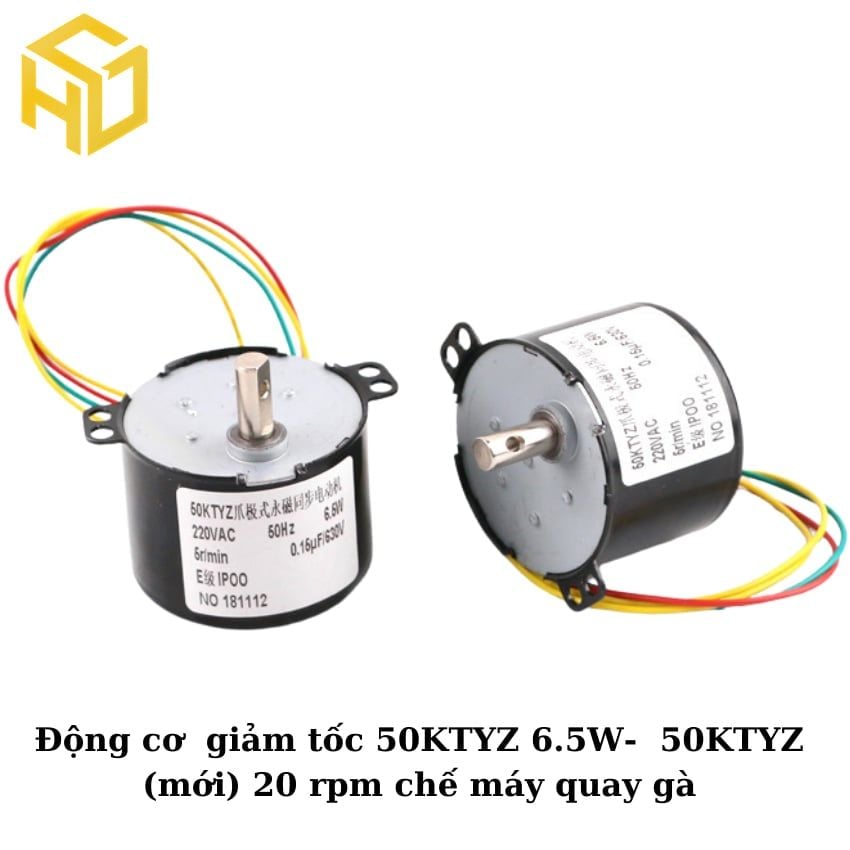 Động cơ giảm tốc 50KTYZ 6.5W-  50KTYZ  (mới) 20 rpm chế máy quay gà
