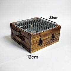 Vĩ Nướng Inox cho bếp nướng bọc gỗ phong cách nhật