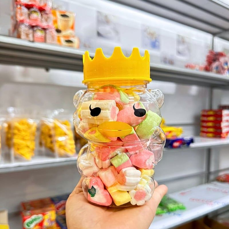 Bành 60 hũ nhựa PET hình Vịt lông mi 500ml - hũ nhựa đựng đồ ăn vặt, bánh kẹo, trà sữa