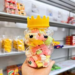 Bành 60 hũ nhựa PET hình Vịt lông mi 500ml - hũ nhựa đựng đồ ăn vặt, bánh kẹo, trà sữa