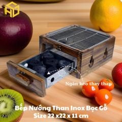 Bếp nướng than BBQ phong cách Nhật có ngăn kéo châm than