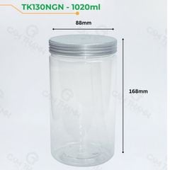 Hũ Nhựa Đựng Thực Phẩm - Nắp Nhôm Bạc và Nhôm Vàng (Từ 490ml đến 1020ml)