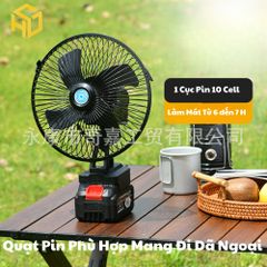 Quạt Tích Điện Loại cải tiến xoay được và có 2 cấp độ gió Dùng Liên Tục 10H