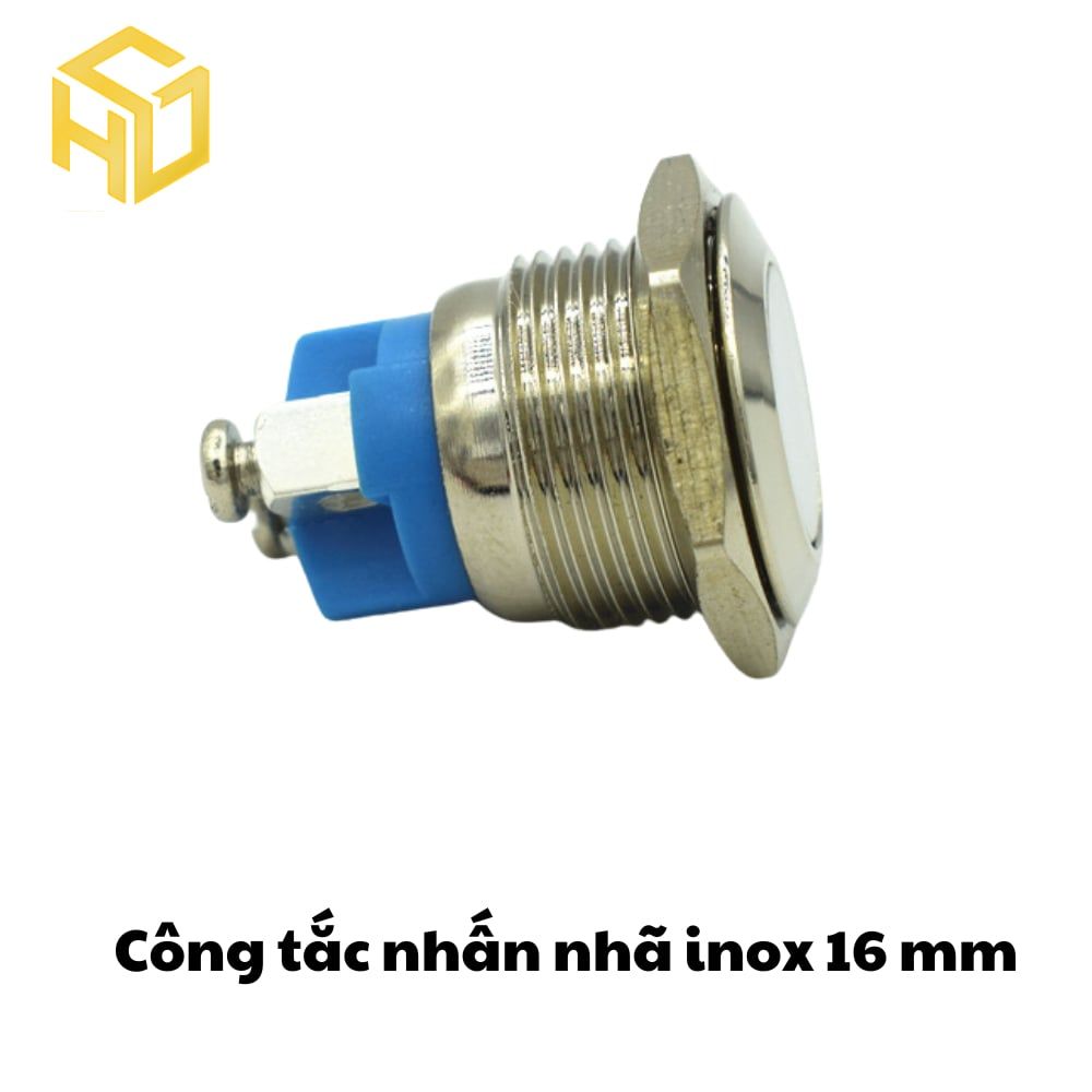 Công Tắc Nhấn Nhả inox 16mm, Nút Nhấn Nhả Tạm Thời