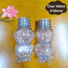 Chai nhựa 100ml đựng cốm , kẹo kèm nắp màu trắng - Chai hình con ong & người nhện đáng yêu, cứng cáp