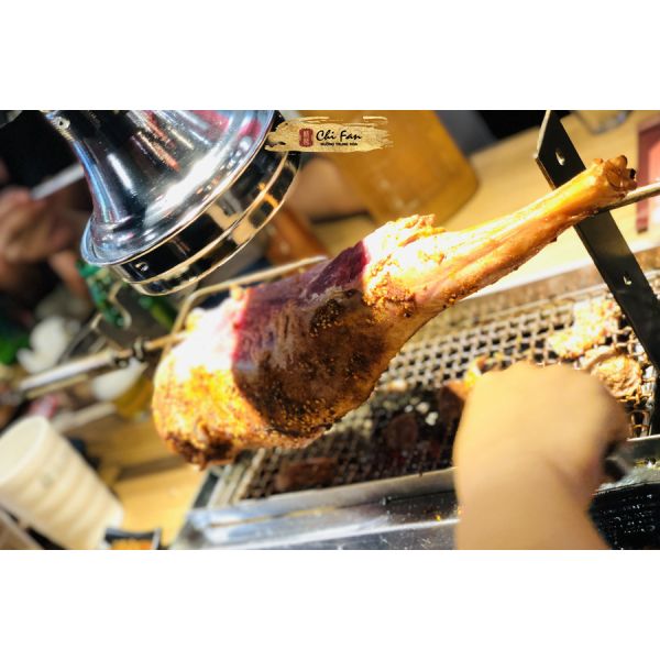 Xiên nướng quay inox nướng đùi dê, đùi cừu – Dùng cho bếp nướng quay tay tại bàn