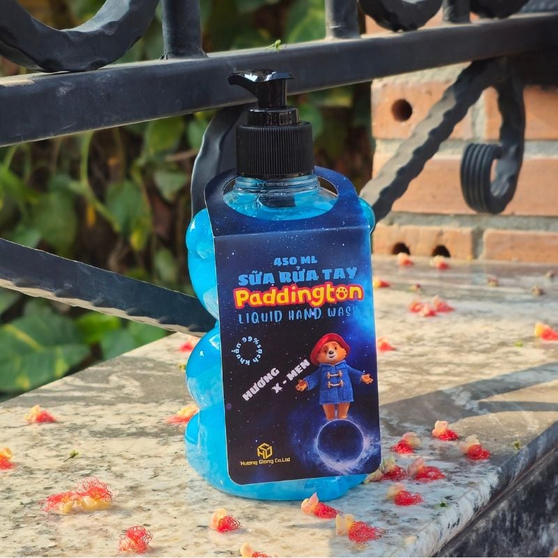 Nước rửa tay 450ml-Xà phòng rửa tay cho quán ăn, quán trà sữa chai gấu dễ thương - Mùi cam,dâu,Xmen
