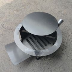 Bếp Củi Cải Tiến Hương Giang Tròn 50cm–Siêu Bền, Chống Đen Nồi,Có Ống Khói, Bệ Đỡ Củi & Hứng Tro