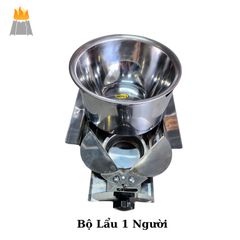 Lẩu 1 người inox kèm bếp cồn,mẫu cải tiến có ngăn châm cồn tiện lợi không cần nhấc nồi, chỉnh nhiệt.