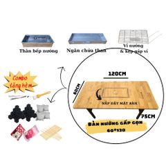 Bàn nướng gấp gọn cao cấp chuyên làm tiệc nướng - Bàn nướng ngoài trời picnic, dã ngoại tiện lợi