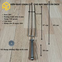 Xiên quay nướng chim cút đùi gà cho máy quay mini dùng nhông sên cam xe máy