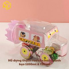 Combo 20 Hũ Nhựa Đựng Rau Câu Mẫu Xe Ô Tô Thể Tích 750ml - 1100ml | Tem Dán Sẵn - Giá Tại Xưởng