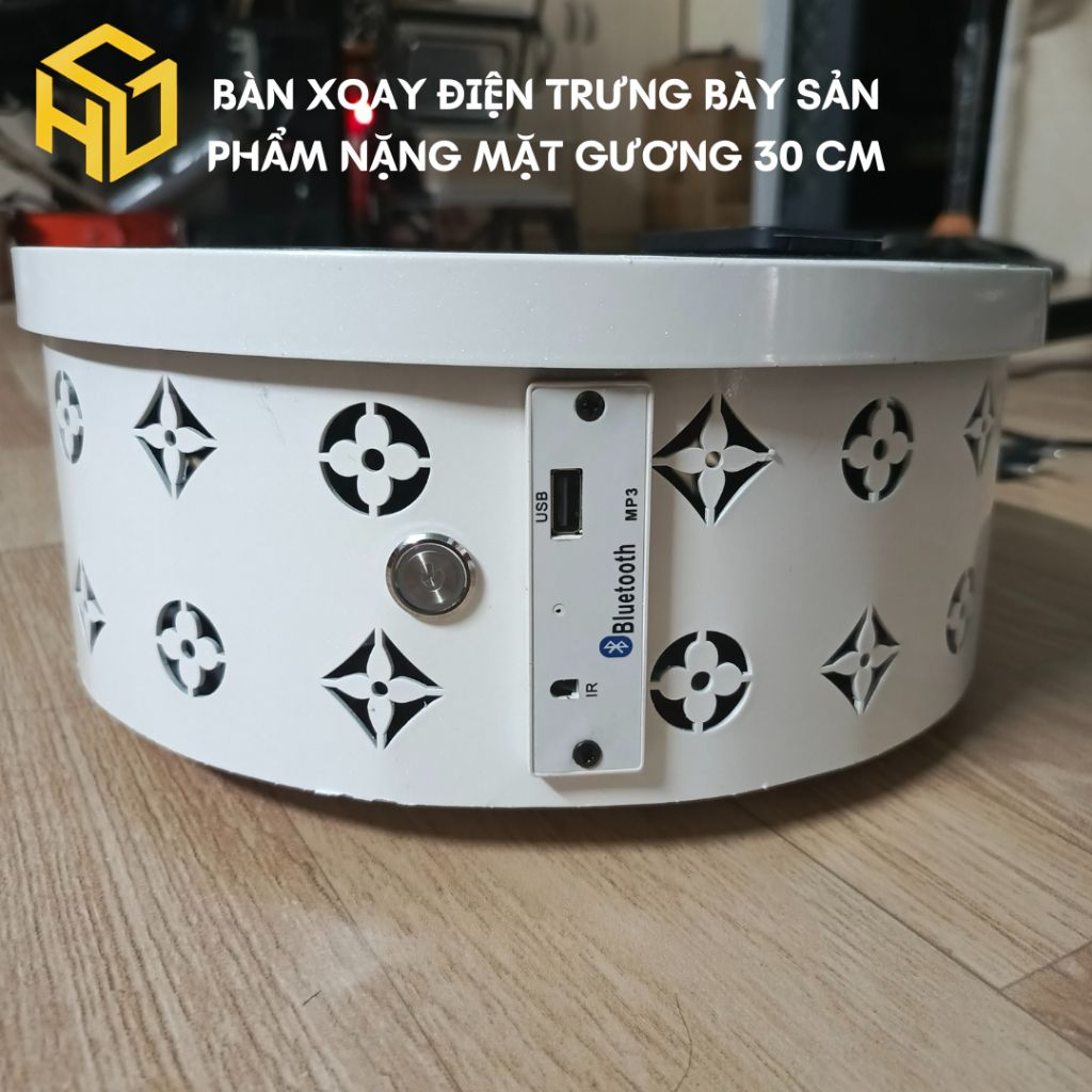 Bàn xoay trưng bày 360 độ mặt gương 30cm - tải 100kg - Livestream chụp ảnh chuyên nghiệp
