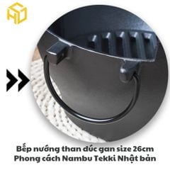 Bếp Nướng Than Đúc Gang 26cm Phong Cách Nambu Tekki Nhật Bản – Bộ Bếp Nướng Siêu Bền