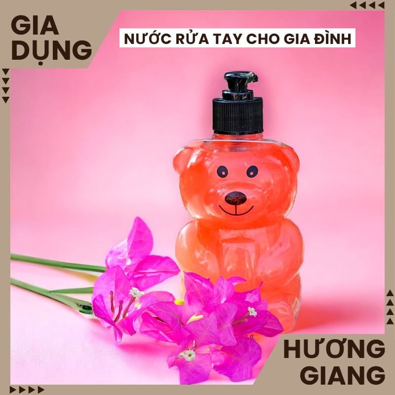 Nước rửa tay cho mẹ và bé chai gấu 450ml - Xà phòng rửa tay chai gấu dễ thương