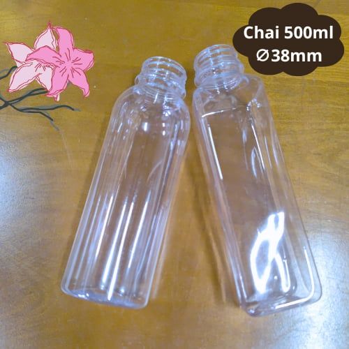 Set 50 Chai Nhựa 500ml Cổ 38mm – Chai Nhựa Chất Lượng Cao, Giá Tốt Cho Quán Cà Phê, Nước Ép