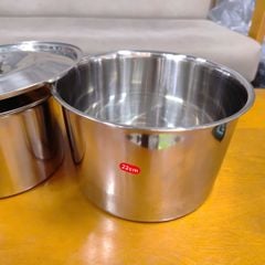 Thố/Thau Inox Sâu Lòng Có Kèm Nắp – Size 18cm & 22cm, Chất Liệu Cao Cấp, Đa Năng