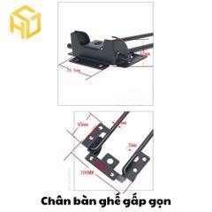 Chân bàn sắt gấp, xếp được làm từ sắt dày 7mm, sơn tĩnh điện | chân bàn gấp gọn
