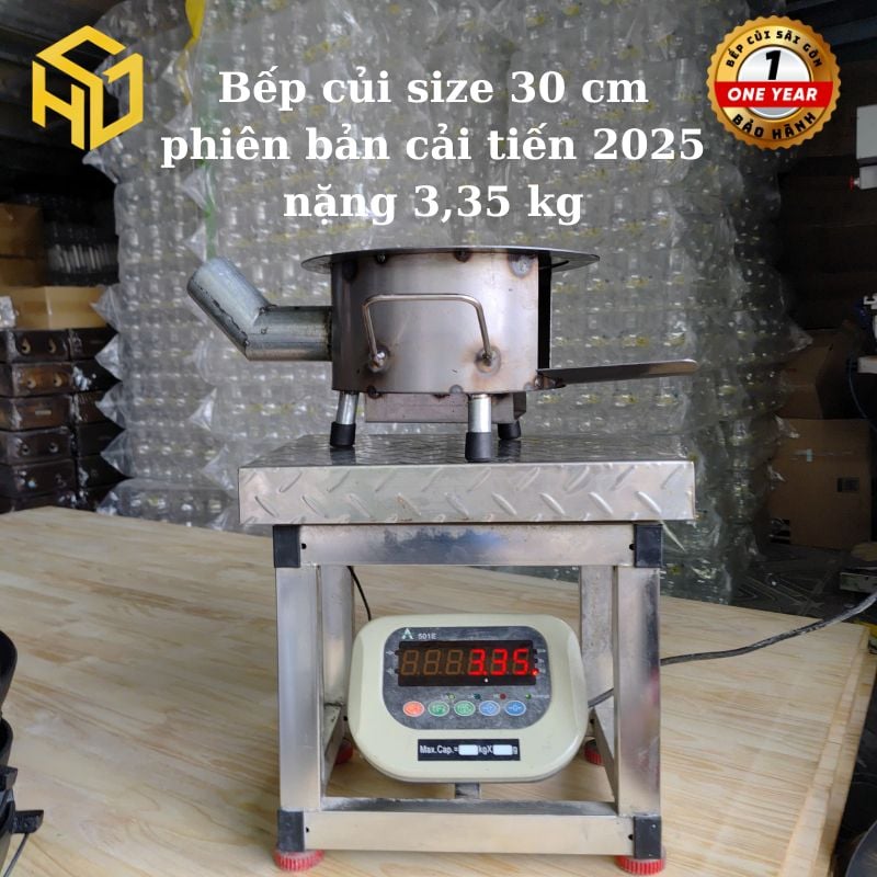 Bếp củi Sài Gòn 30cm có ống khói chống khói hiệu quả, giữ nồi sạch, tiết kiệm nhiên liệu