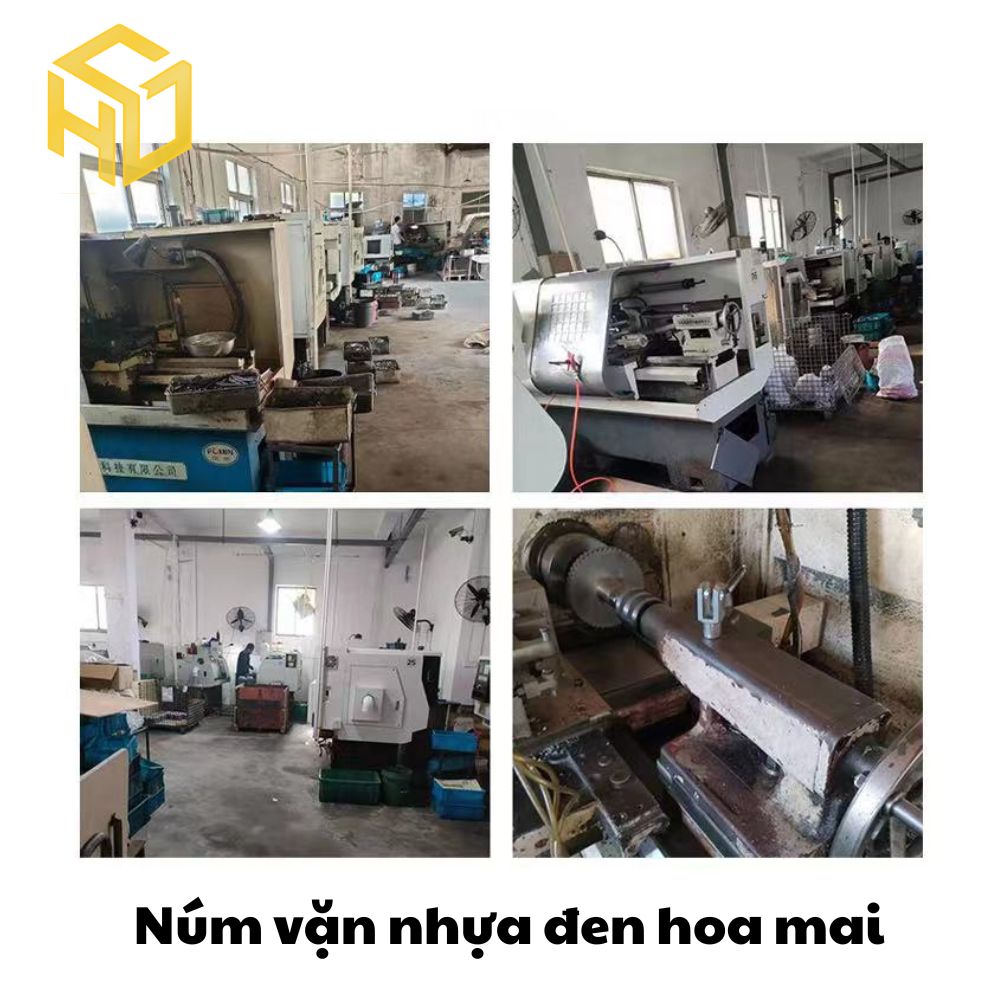 Bộ 5 Núm vặn nhựa bóng | Núm vặn tay bông mai nhựa ren M5 M6