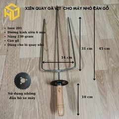 Xiên nướng thịt chả, xiên nướng chim cút, gà vịt, cá lóc dùng lò quay tự động, đầy đủ mã cán gỗ