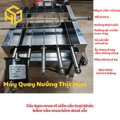Máy nướng thịt tự động, bếp nướng than hoa ngoài trời tặng kèm 5 xiên thịt, xiên 3 chỉa nướng gà vịt
