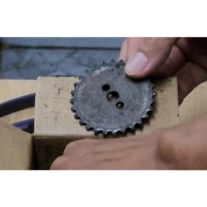 Nhông đĩa cam xe máy chế lò nướng tự động mini