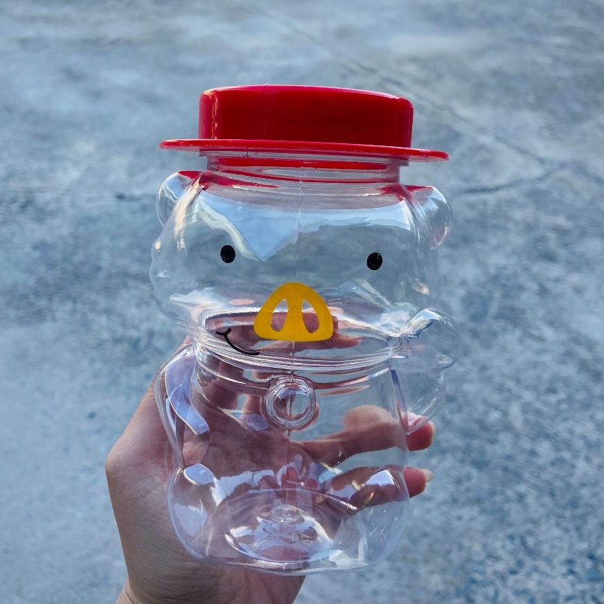 Giá sỉ Chỉ Từ 1 Bành 60 hũ nhựa PET 500ml đựng trà sữa,nước ép,bánh kẹo, ăn vặt Heo mũi vàng