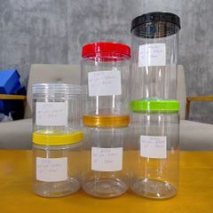 Hũ Nhựa Đựng Thực Phẩm - Nắp Nhựa Đủ Màu Thể Tích Từ 490ml đến 1020ml