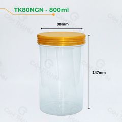 Hũ Nhựa Đựng Thực Phẩm - Nắp Nhựa Đủ Màu Thể Tích Từ 490ml đến 1020ml