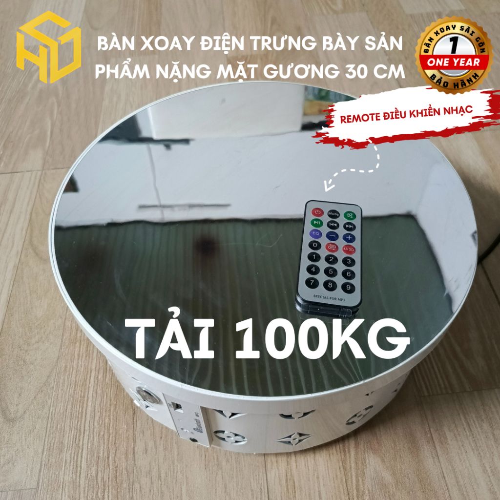 bàn xoay điện trưng bày sản phẩm quay 360 độ, đế quay sản phẩm, bàn xoay live stream phát nhạc