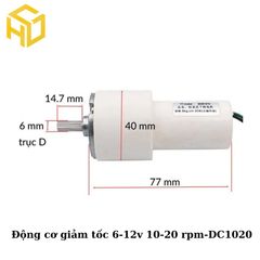 Động cơ giảm tốc 6-12v 10-20 rpm-DC1020