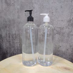 CHAI NHỰA TRÒN 1000ML VÒI NHẤN TRẮNG ∅28 – DUNG TÍCH LỚN, TIỆN LỢI CHO NHIỀU ỨNG DỤNG!