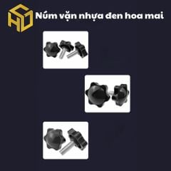 Bộ 5 Núm vặn nhựa bóng | Núm vặn tay bông mai nhựa ren M5 M6