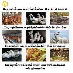Dao xay rau củ làm thức ăn cho gia cầm gia súc loại cán dao thép đen (Tặng kèm 4 dao)