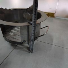Bếp củi cải tiến HươngGiang siêu bền tròn 30cm nấu -nướng- lẩu có bệ đỡ củi, ống khói, chống đen nồi